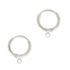 Ganchos para pendientes forma design redonda 15.6 mm plateado antiguo x2