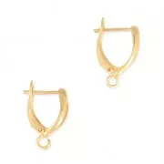 Ganchos para pendientes forma design vaciada 18 mm Dorado con oro fino x2
