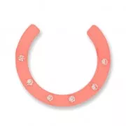 Perla Polaris en forma de herradura con strass 30 mm Coral Fluo x1