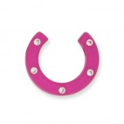 Perla Polaris en forma de herradura con strass 22 mm Fucsia x1|raw }}