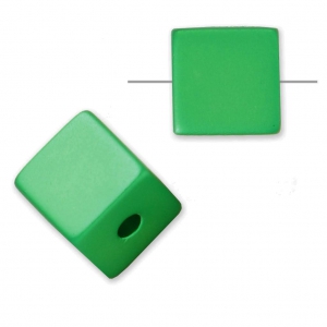 Cuenta cubo en aluminio anodizado 8 mm Verde x1
