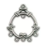 Separadores/Criolla 5 hilos 26 mm plateado antiguo x2