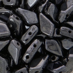 Cuentas de vidrio checas Kite Beads 9x5 mm Jet Hematite x10g