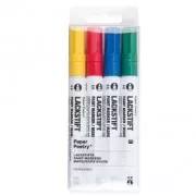 LACKSTIFT - 4 Rotuladors Tinta 2 mm - Paper Poetry - Amarillo/Rojo/Azul/Verde