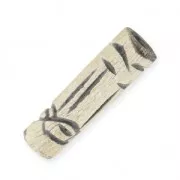 Cuentas tubulares étnicas de cuerno, 8 x 24 mm, color natural, x 5