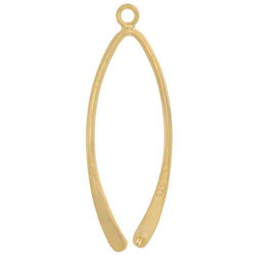 Enganche para colgante 38 mm Plata 925 dorado con oro fino x1