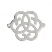 Entrepieza 2 anillas flor 22x17 mm de Acero inox x1