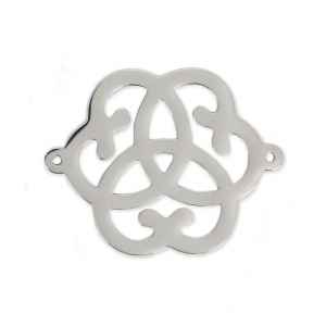 Entrepieza 2 anillas flor 22x17 mm de Acero inox x1