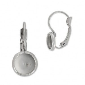 Ganchos pendientes para cabuchón 8 mm de Acero Inox x2
