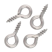 Ganchos atornillables con anillo de 4x8 mm - acero inoxidable 316 x10