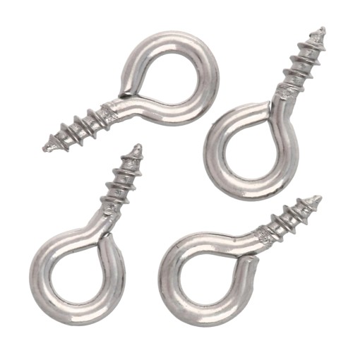 Ganchos atornillables con anillo de 4x8 mm - acero inoxidable 316 x10