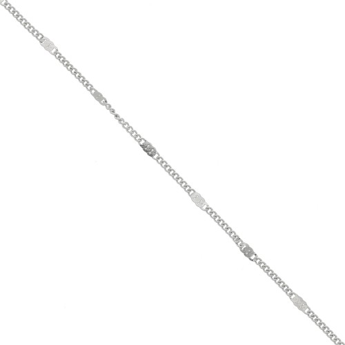 Cadena eslabón plano motivo trio 2mm de Acero inox x1m
