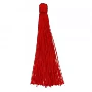 Borla pompon grande sin enganche 120 mm para decoración o joyas Rojo