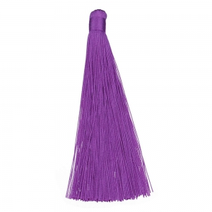 Borla pompon grande sin enganche 120 mm para decoración o joyas Purple