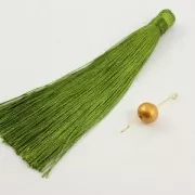 Borla pompon grande sin enganche 120 mm para decoración o joyas Negro