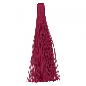 Borla pompon grande sin enganche 120 mm para decoración o joyas Granate