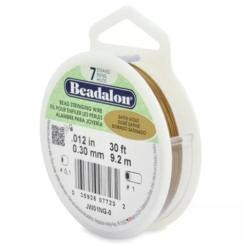 Hilo de Acero Dorado Satinado - Beadalon - 7 hebras 0.30 mm x9,2 m