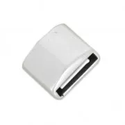 Cuenta pasante cuadrado 12x9.5 mm para cordón 10 mm plateado antiguo