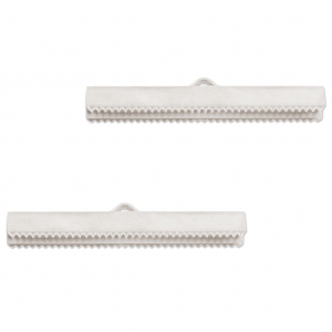 Terminal dentado 40 mm Chapado en plata fina x2