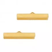 Terminal dentado 30 mm Dorado con oro fino x2