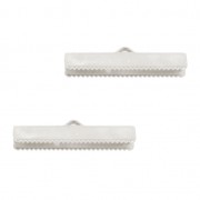 Terminal dentado 30 mm Chapado en plata fina x2