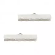 Terminal dentado 30 mm Chapado en plata fina x2
