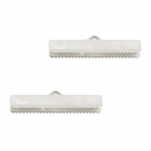 Terminal dentado 30 mm Chapado en plata fina x2