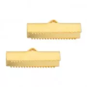 Terminal dentado 20 mm Dorado con oro fino  x2
