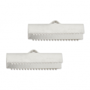 Terminal dentado 20 mm Chapado en plata fina x2