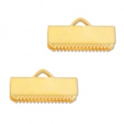 Terminal dentado 15 mm Dorado con oro fino  x2|raw }}
