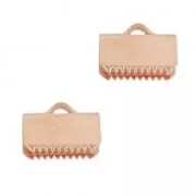 Terminal dentado 10 mm dorado rosa x2