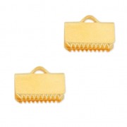 Terminales de apriete de 10 mm - Dorado con oro fino  x2