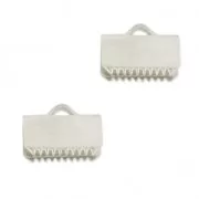 Terminal dentado 10 mm Chapado en plata fina x2