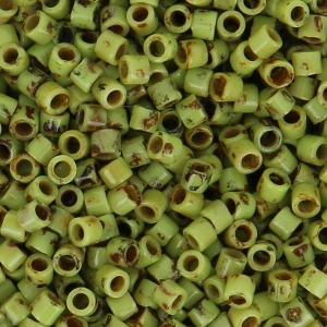 Miyuki Delica 10/0 DBM2265 - Opaque Chartreuse Picasso x8g