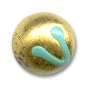 Redonda Murano 10 mm hoja de oro Maya x1