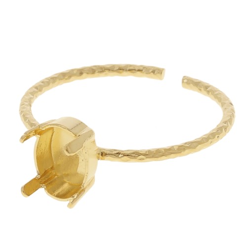 Anillo para cabuchón PureCrystal 4122 8x6 mm dorado