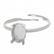 Anillo para cabuchón 4122 8x6 mm plateado|raw }}