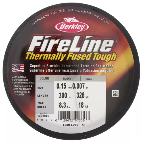 Hilo Fireline - Trenza 0.15 mm (18LB) Smoke Grey x300 m