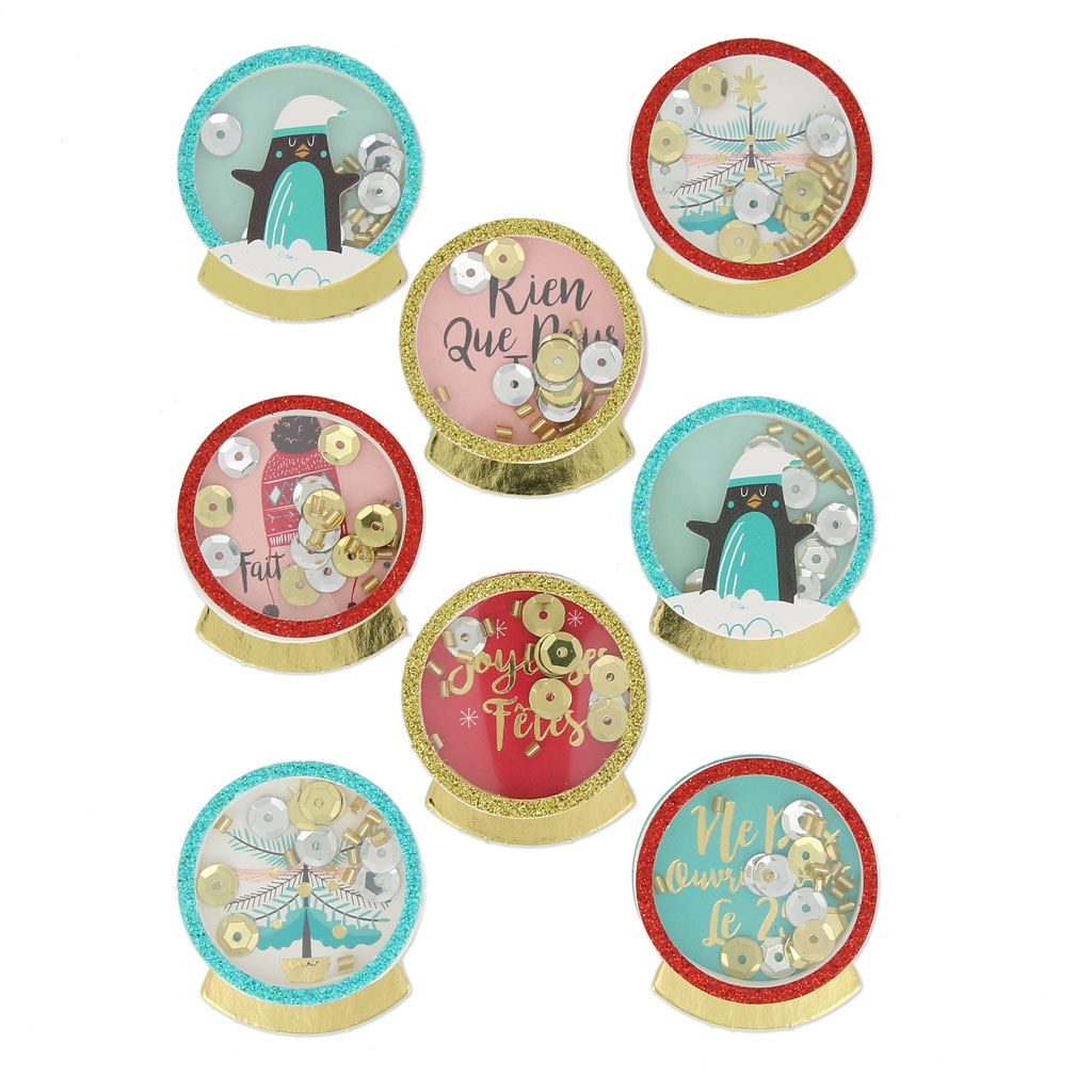 Plancha de 8 pegatinas 3D 40 mm Pingüino - Perles \u0026 Co