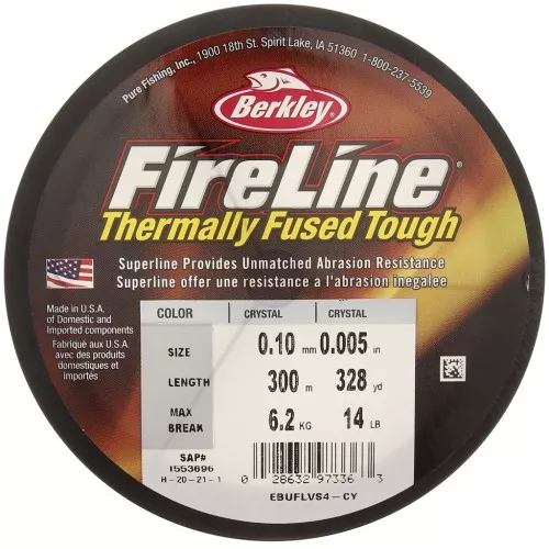 Hilo Fireline - Trenza 0.10 mm (14LB) Crystal x300 m