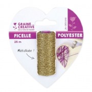 Hilo poliéster metalizado 1 mm Dorado x 25 m