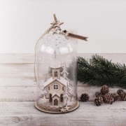 Campanad Navidad deplástico transparente con basepararellenar10x19cmTransparentex1