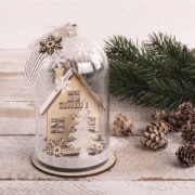 Campana de Navidad de plástico transparente con base para rellenar 8x13 cm Transparente x1