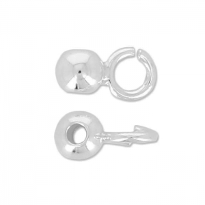 Redondas con enganche 4mm con anilla perpendicular agujero de Plata 925 x6