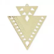 Colgantes de metal doble triangular decoración étnica 45 mm Light gold x2