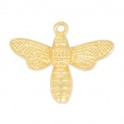 Dije de abeja de 15,5 x 19 mm - Dorado en oro fino x1