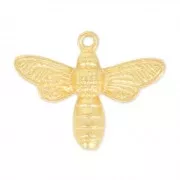 Dije de abeja de 15,5 x 19 mm - Dorado en oro fino x1