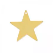 Dije estrella de latón lisa 16 mm dorado con oro fino x1