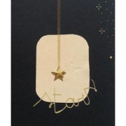 Dije estrella de latón lisa 16 mm dorado con oro fino x1