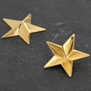 Dije Relieve estrella militar de latón 16 mm dorado rosa HQ x1